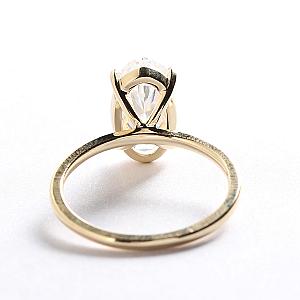 4ct Oval Moissanite Engagement Ring: 14k Solid Gold Solitaire - Image 4