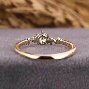 Lab Grown Diamond Engagement Ring: 14K Gold Vintage Promise Ring - Image 4