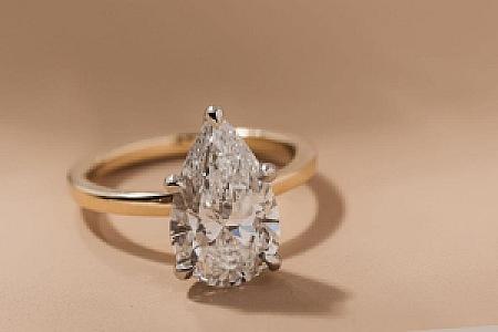 Pear Lab Grown Diamond Solitaire Ring: F/VS Engagement Ring - Image 7