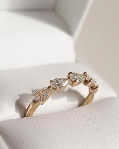 Pear Lab Grown Diamond Eternity Band: East to West Wedding Ring - Image 5