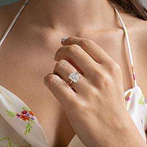 Radiant Cut Lab Grown Diamond Solitaire Ring: 14k Gold Engagement Ring - Image 3