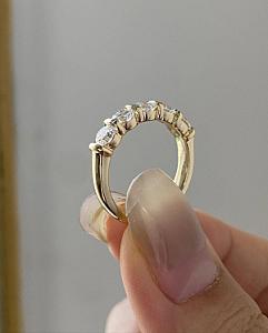 14k Gold Lab Grown Diamond Wedding Band: Half Eternity Anniversary Ring - Image 3
