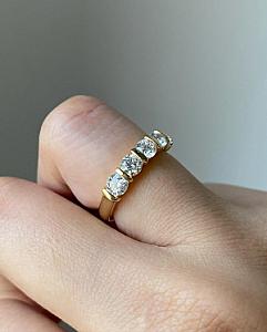 14k Gold Lab Grown Diamond Wedding Band: Half Eternity Anniversary Ring - Image 5