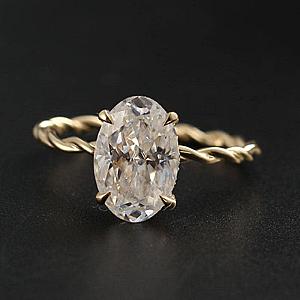 3Ct Oval Moissanite Engagement Ring: Hidden Halo, Solid Gold Bridal Ring - Image 2