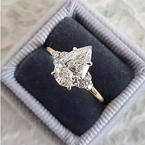 IGI Certified Lab Grown Pear Diamond Engagement Ring: 1-3 ct, Solid Gold - Image 8