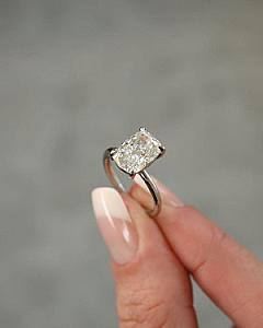 Radiant Cut Lab Grown Diamond Solitaire Ring - 10k Gold - Image 4