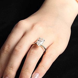 4ct Oval Moissanite Engagement Ring: 14k Solid Gold Solitaire - Image 7