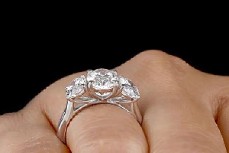 3CT Oval Moissanite Engagement Ring: Three Stone 14K Gold Wedding Ring - Image 2