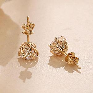 Lab Grown Diamond Stud Earrings: 14k Gold Minimalist Screw Backs - Image 5