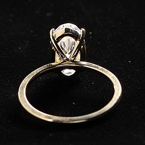 4ct Oval Moissanite Engagement Ring: 14k Solid Gold Solitaire - Image 6