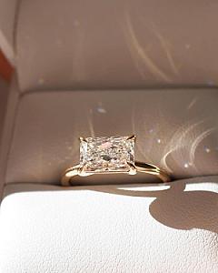 Radiant Cut Lab Grown Diamond Solitaire Engagement Ring - Image 5