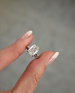 Radiant Cut Lab Grown Diamond Solitaire Ring - 10k Gold - Image 1