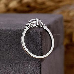Lab Grown Diamond Ring: Princess Cut Three Stone Compass Prong - Image 2