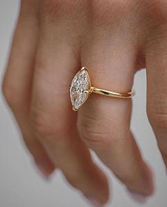 Marquise Lab Grown Diamond Engagement Ring Real Lab Diamond Solitaire Ring Anniversary Ring Gift Simple Marquise Diamond Ring for Proposal - Image 2