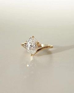 Oval Lab Grown Diamond Engagement Ring: Solitaire Wedding Ring, Solid Gold - Image 14