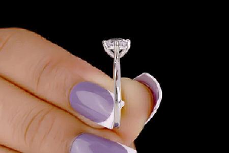 Oval Moissanite Diamond Engagement Ring: Solid Gold Solitaire - Image 4