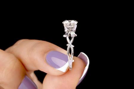 Leaf Branch Moissanite Engagement Ring: 14K Yellow Gold Twig Wedding Ring - Image 3