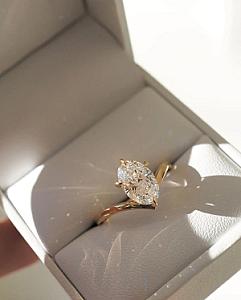 Oval Lab Grown Diamond Engagement Ring: Solitaire Wedding Ring, Solid Gold - Image 9