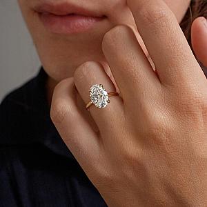 4 CT Oval Lab Grown Diamond Engagement Ring - 18k Yellow Gold - Image 5