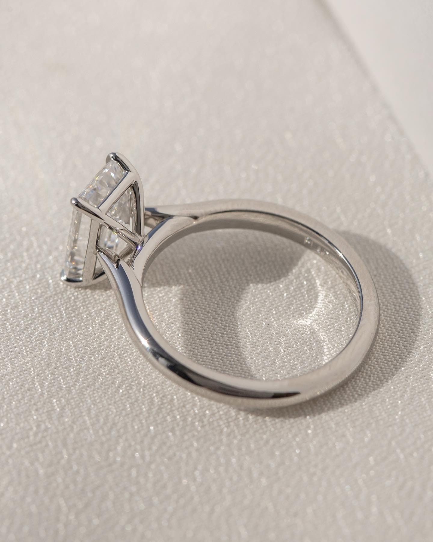 IGI Certified Emerald Cut Lab Grown Diamond Solitaire Ring (1-3 CT)