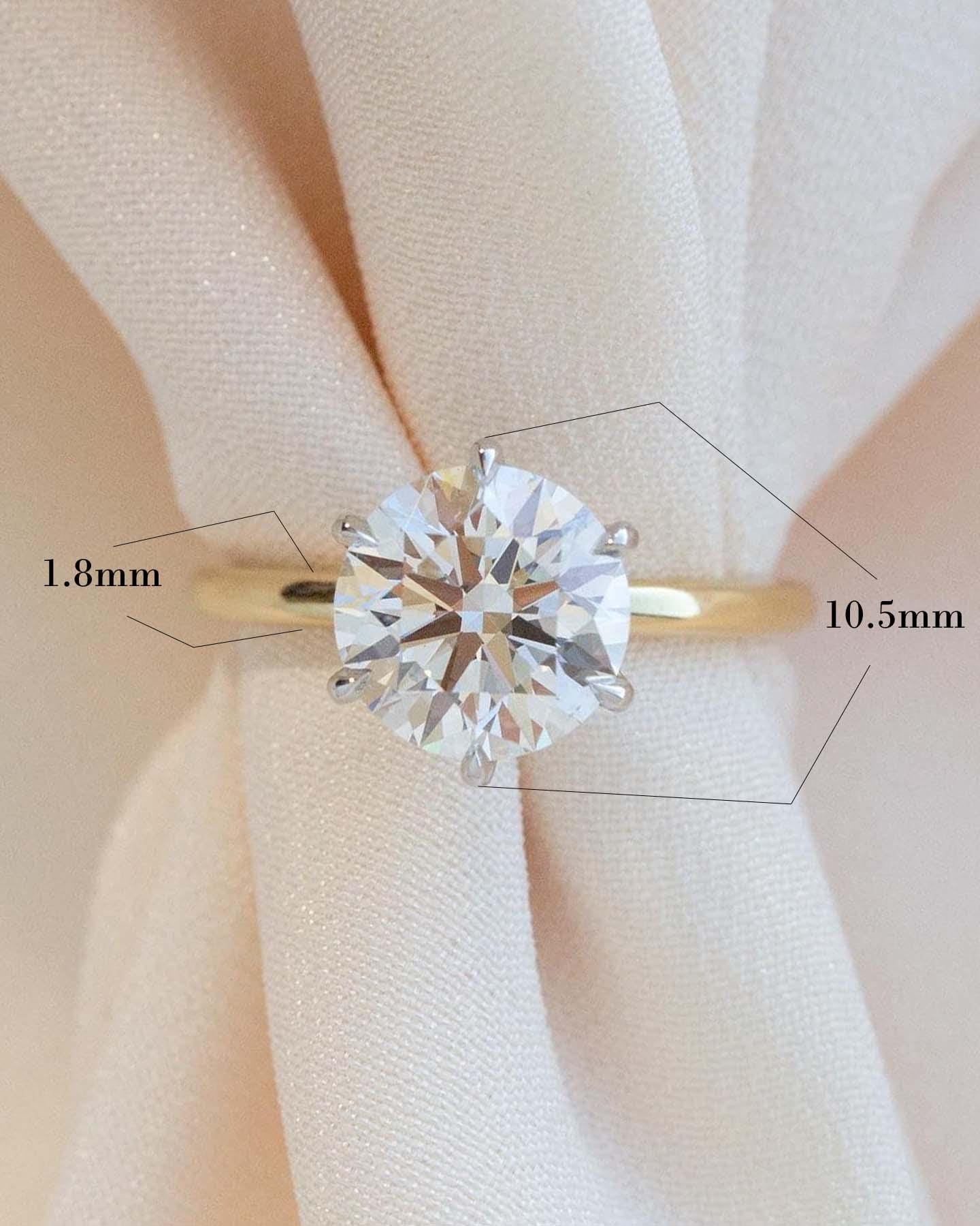 Lab Grown 2 Carat Diamond Engagement Ring: 18K Gold Hidden Halo