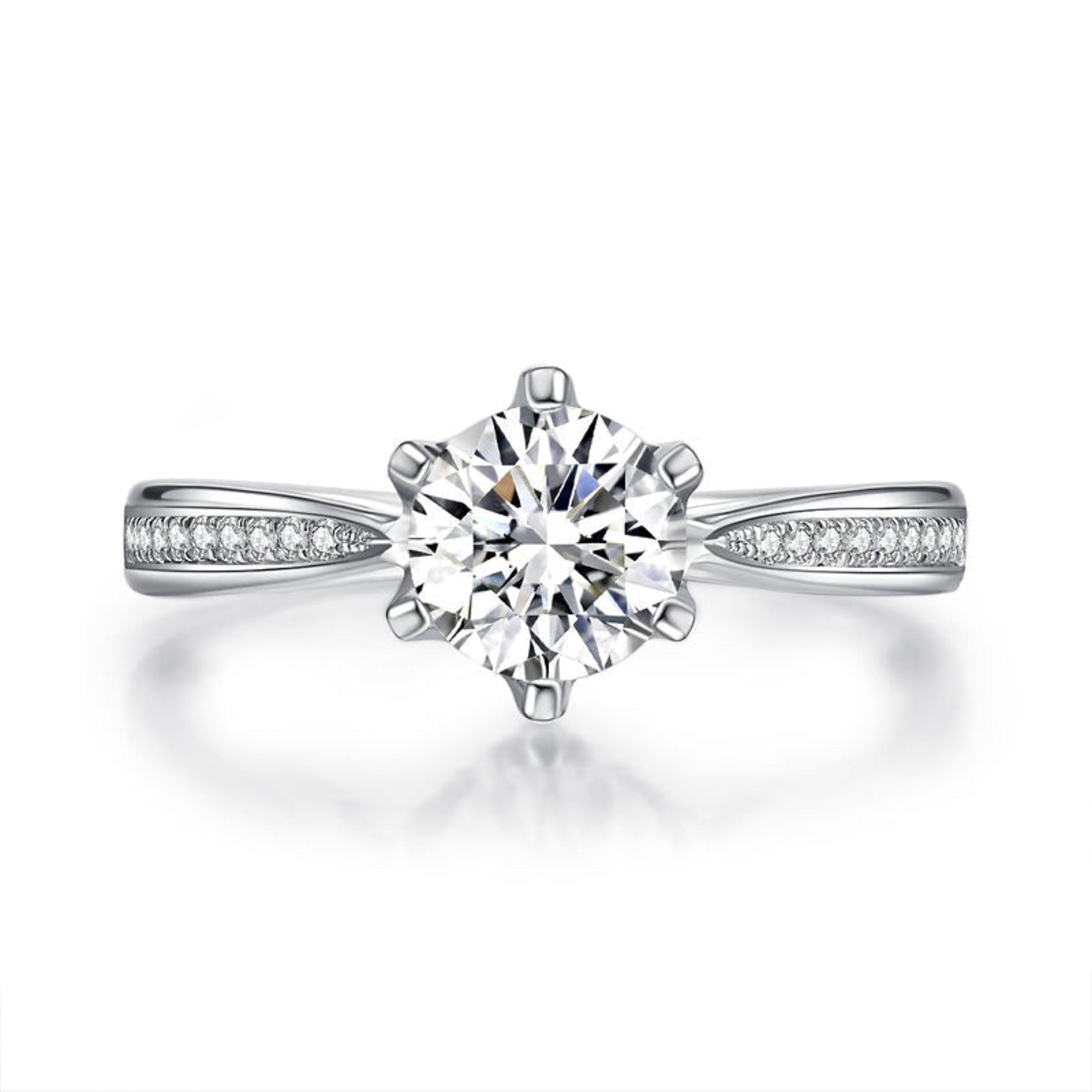 3.00 CT Round Lab Grown Diamond Engagement Ring: IGI Certified