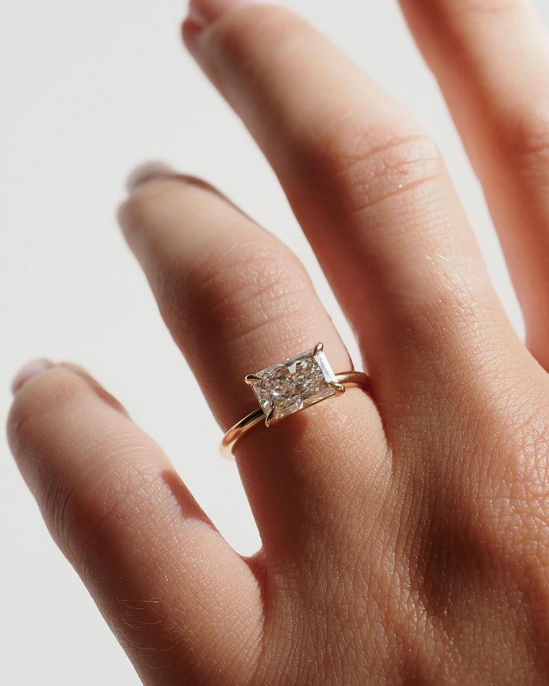 Radiant Cut Lab Grown Diamond Solitaire Engagement Ring