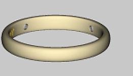 Custom 14K Yellow Gold Ring, 4mm Domed Wedding Band, EU Size 67, 3 Hidden Diamonds, Custom Engraving “M” & “Spalin” - Image 3