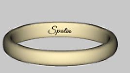 Custom 14K Yellow Gold Ring, 4mm Domed Wedding Band, EU Size 67, 3 Hidden Diamonds, Custom Engraving “M” & “Spalin”